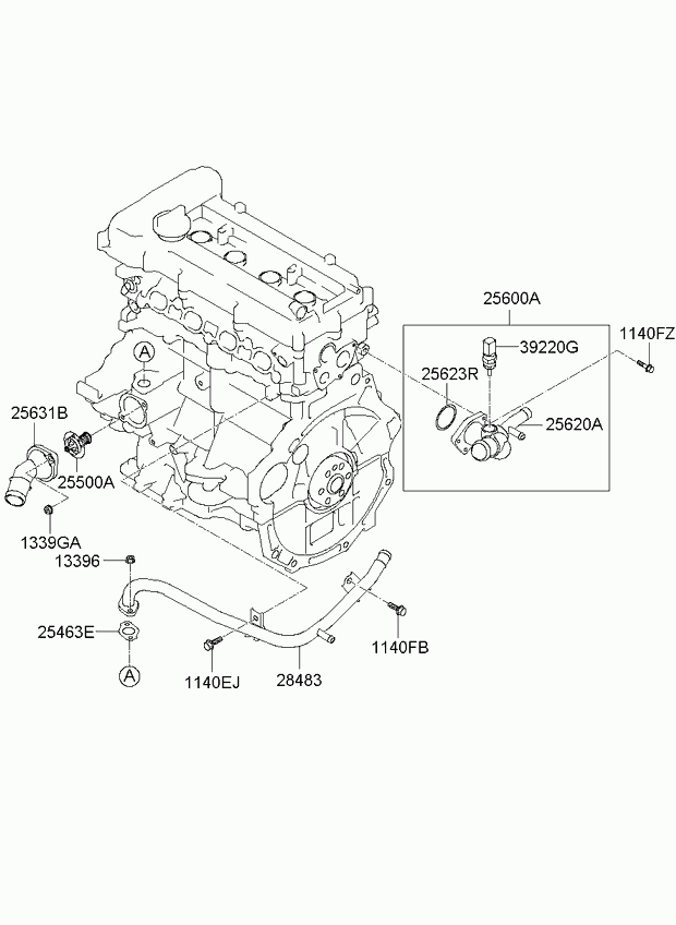 Hyundai 25500-2B001 - Термостат(hyundai/kia) autosila-amz.com