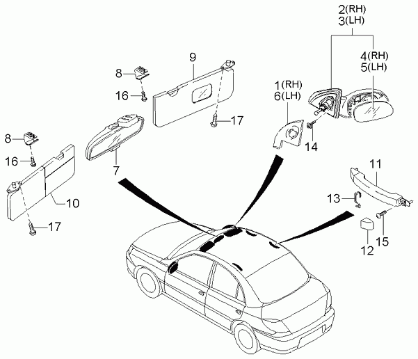 KIA 0K31A69120C02 - Наружное зеркало autosila-amz.com