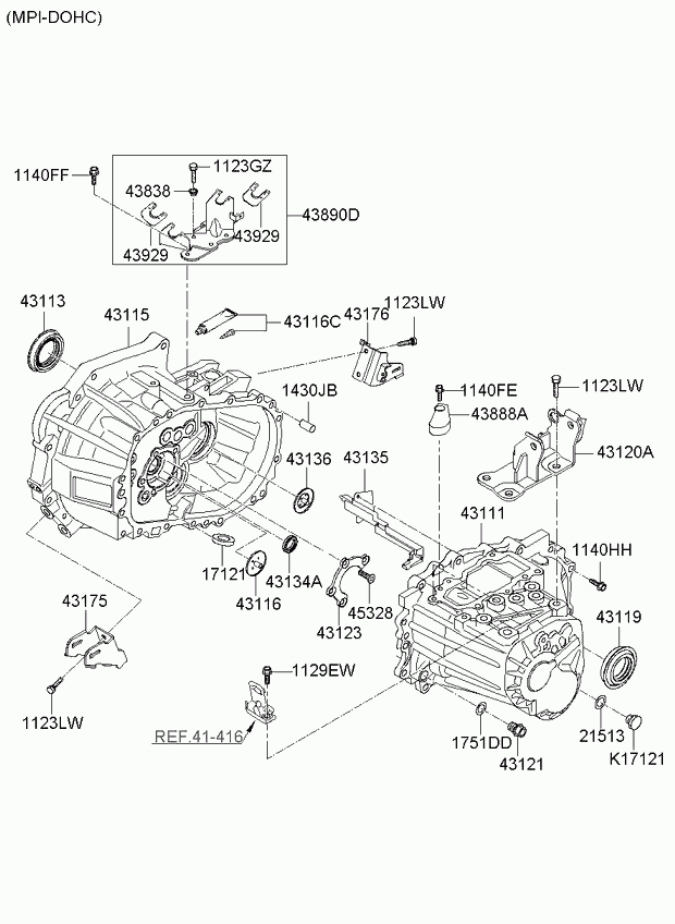 KIA 1140308203 - Болт, система выпуска autosila-amz.com