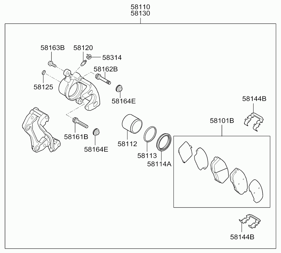 KIA 58110-1H000 - Тормозной суппорт autosila-amz.com