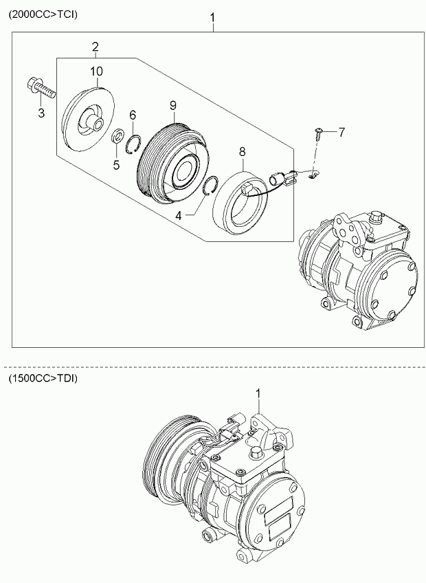 KIA 97701-2F000 - Компрессор кондиционера autosila-amz.com