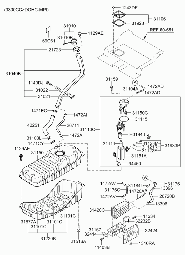 KIA 311103E710 - Топливный бак autosila-amz.com