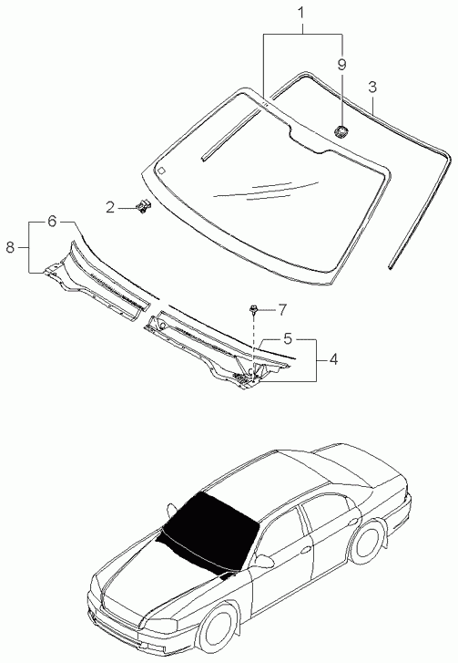 KIA 8611038021 - Ветровое стекло autosila-amz.com