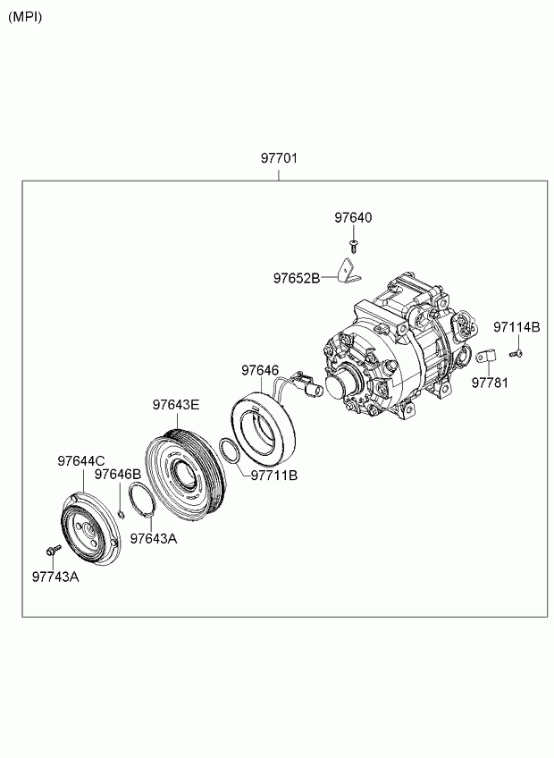 KIA 97701-1D200 - Компрессор кондиционера autosila-amz.com