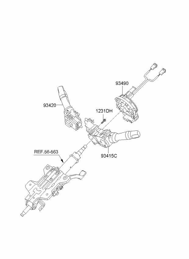 KIA 93490-3R110 - КОЛЬЦЕВАЯ КОНТАКТНАЯ ГРУППА РУЛЕВОЙ КОЛОНКИ autosila-amz.com