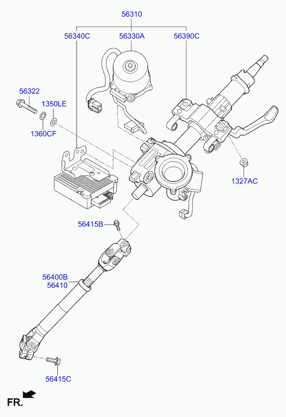 KIA 56310A2000 - Рулевая колонка autosila-amz.com