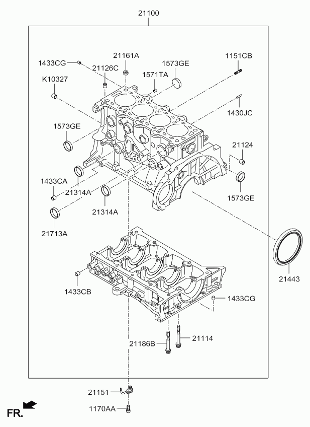 Hyundai 21443-2A100 - УПЛОТНИТЕЛЬНОЕ КОЛЬЦО БЛОКА ЦИЛИНДРОВ autosila-amz.com