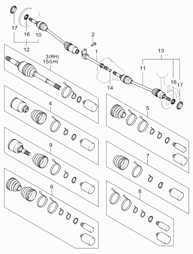 KIA 0K554-22-540 - Пыльник, приводной вал autosila-amz.com