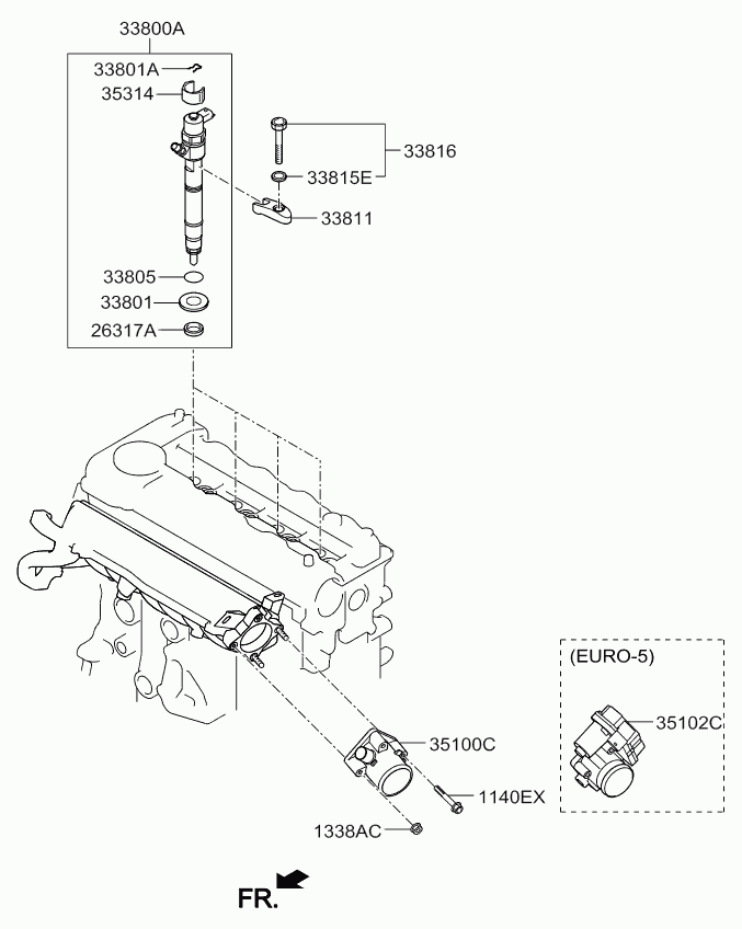 Hyundai 33800-2A800 - Форсунка инжекторная autosila-amz.com