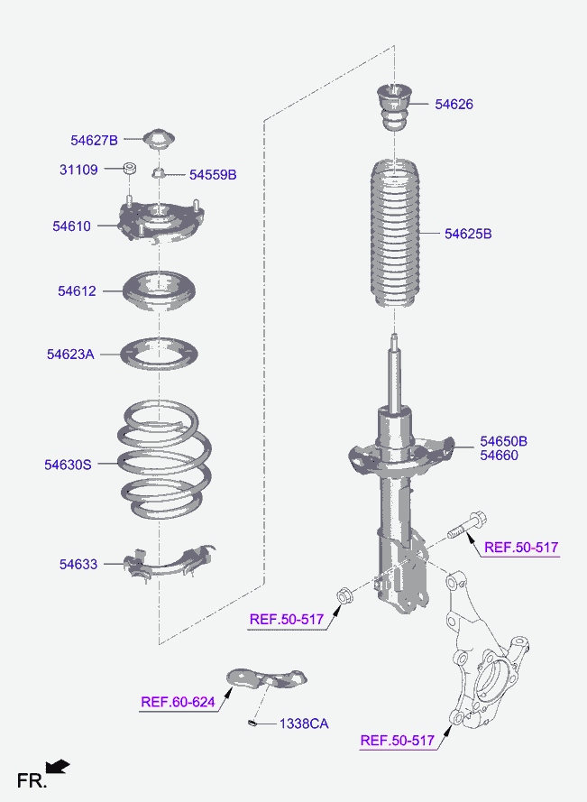 Hyundai 54626F2000 - Oтбoйник пepeднeгo aмopтизaтopa autosila-amz.com