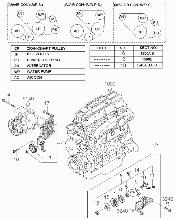 KIA 0K72B15909B - ПРИВОДНОЙ РЕМЕНЬ L=150СМ autosila-amz.com