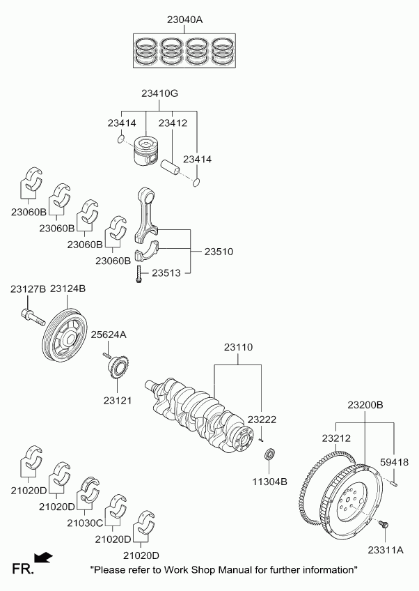 Hyundai 23040-2A908 - Комплект поршневых колец autosila-amz.com