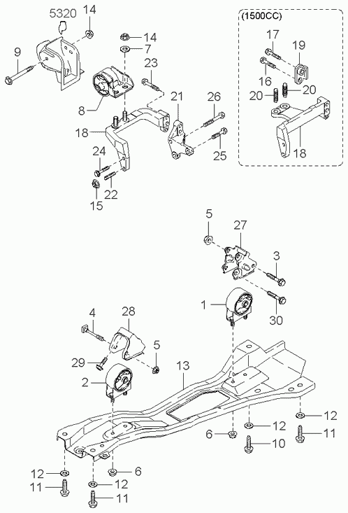 KIA 21930FD040 - Подушка, опора, подвеска двигателя autosila-amz.com