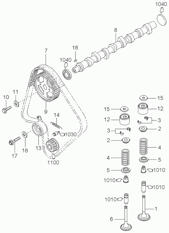 Hyundai 0K054-12-700A - Натяжной ролик, зубчатый ремень ГРМ autosila-amz.com