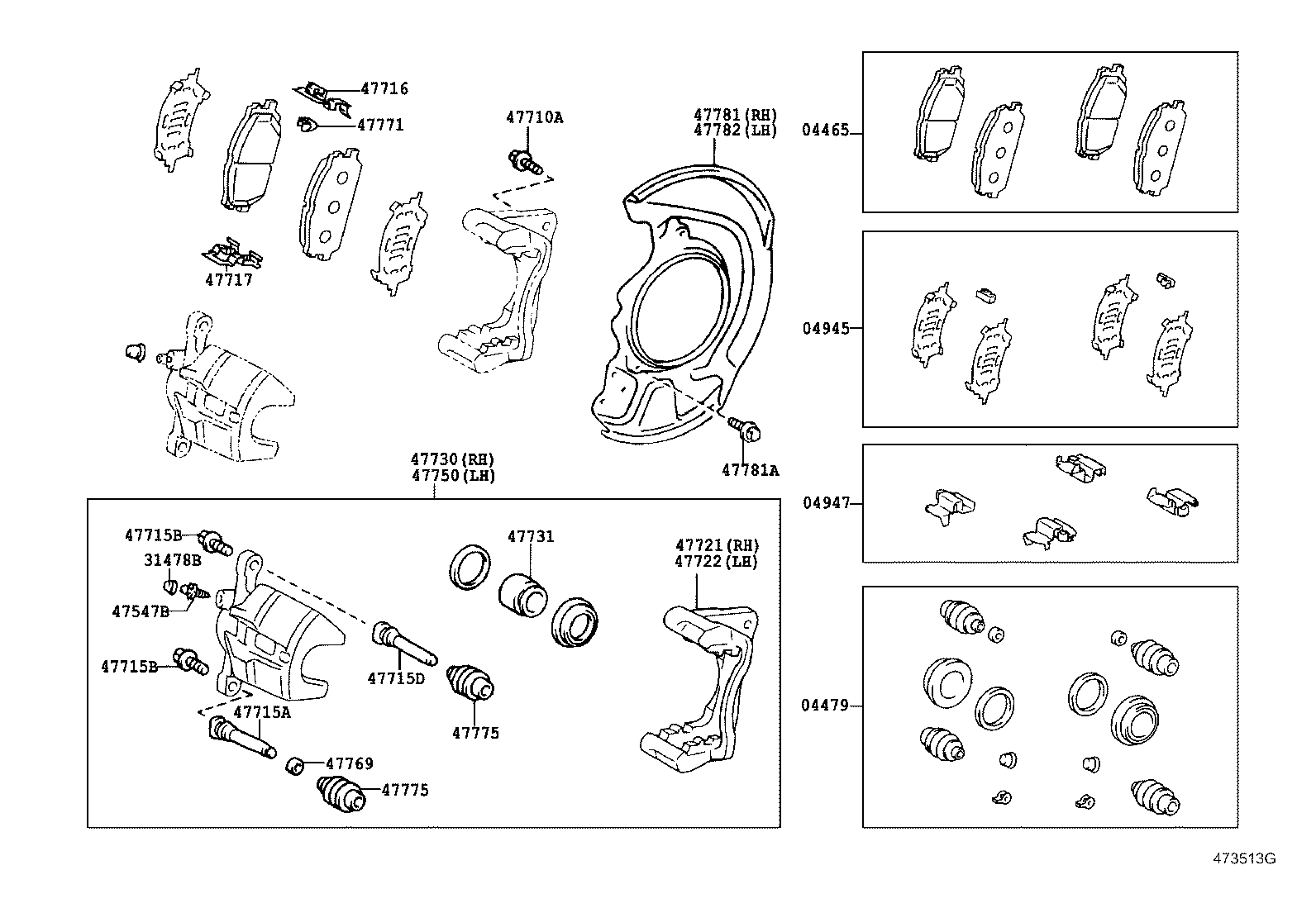 Opel 04465-0W070 - Тормозные колодки, дисковые, комплект autosila-amz.com