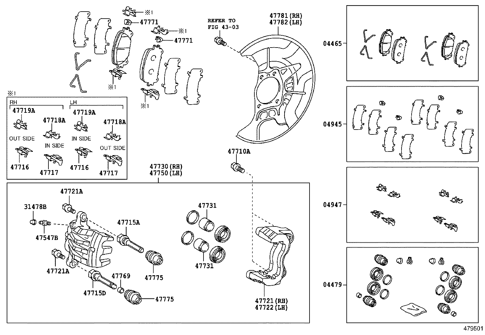 TOYOTA 04465-48170 - Тормозные колодки, дисковые, комплект autosila-amz.com