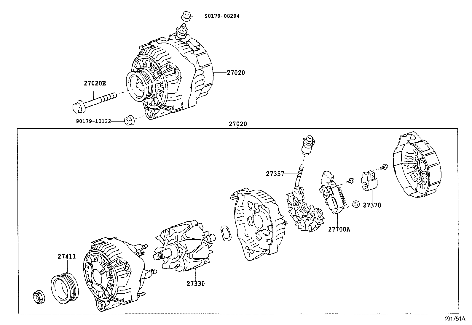 LEXUS 27060 46300 - Генератор autosila-amz.com