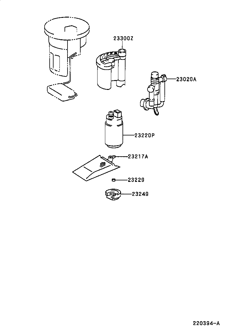 TOYOTA 2322150090 - Топливный насос в баке autosila-amz.com