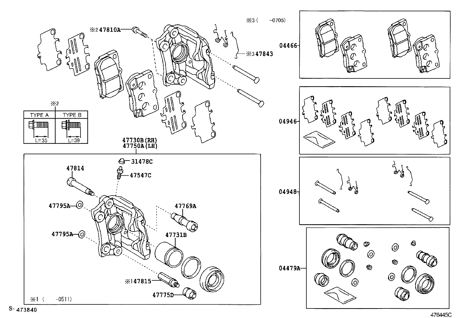 LEXUS 04466-53010 - Тормозные колодки, дисковые, комплект autosila-amz.com