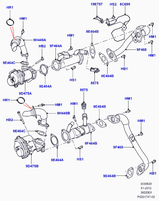 Land Rover LR018321 - Клапан возврата ОГ autosila-amz.com