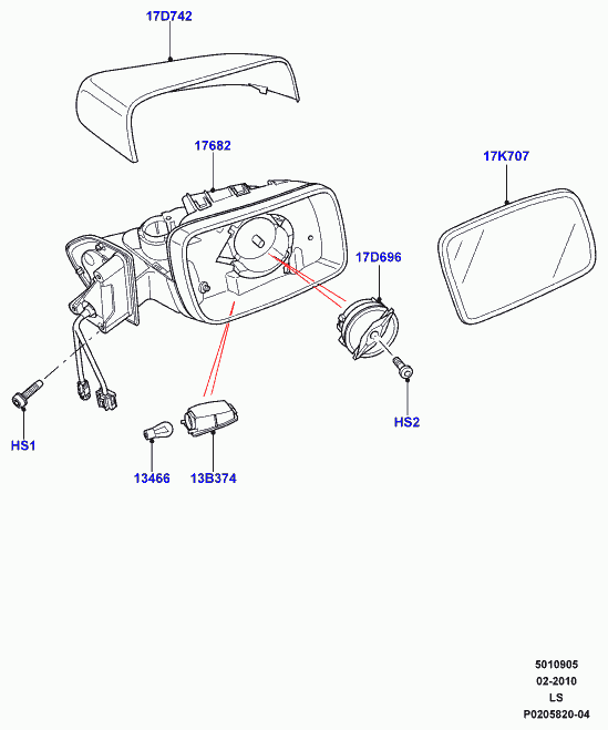 Land Rover LR019961 - Покрытие, корпус, внешнее зеркало autosila-amz.com