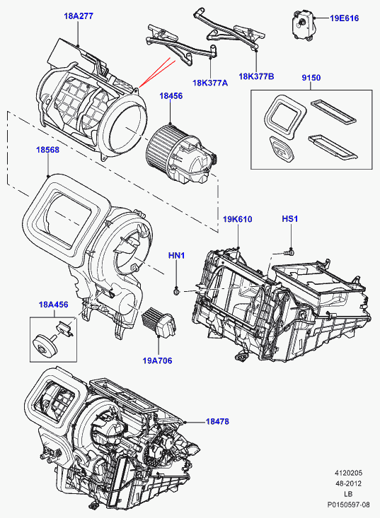 Land Rover LR016627 - Вентилятор салона autosila-amz.com