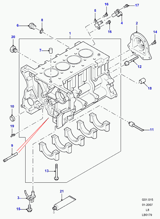 Land Rover LR020609 - САЛЬНИК КОЛ. ЗАДН. - CRANKSHAFT OIL autosila-amz.com