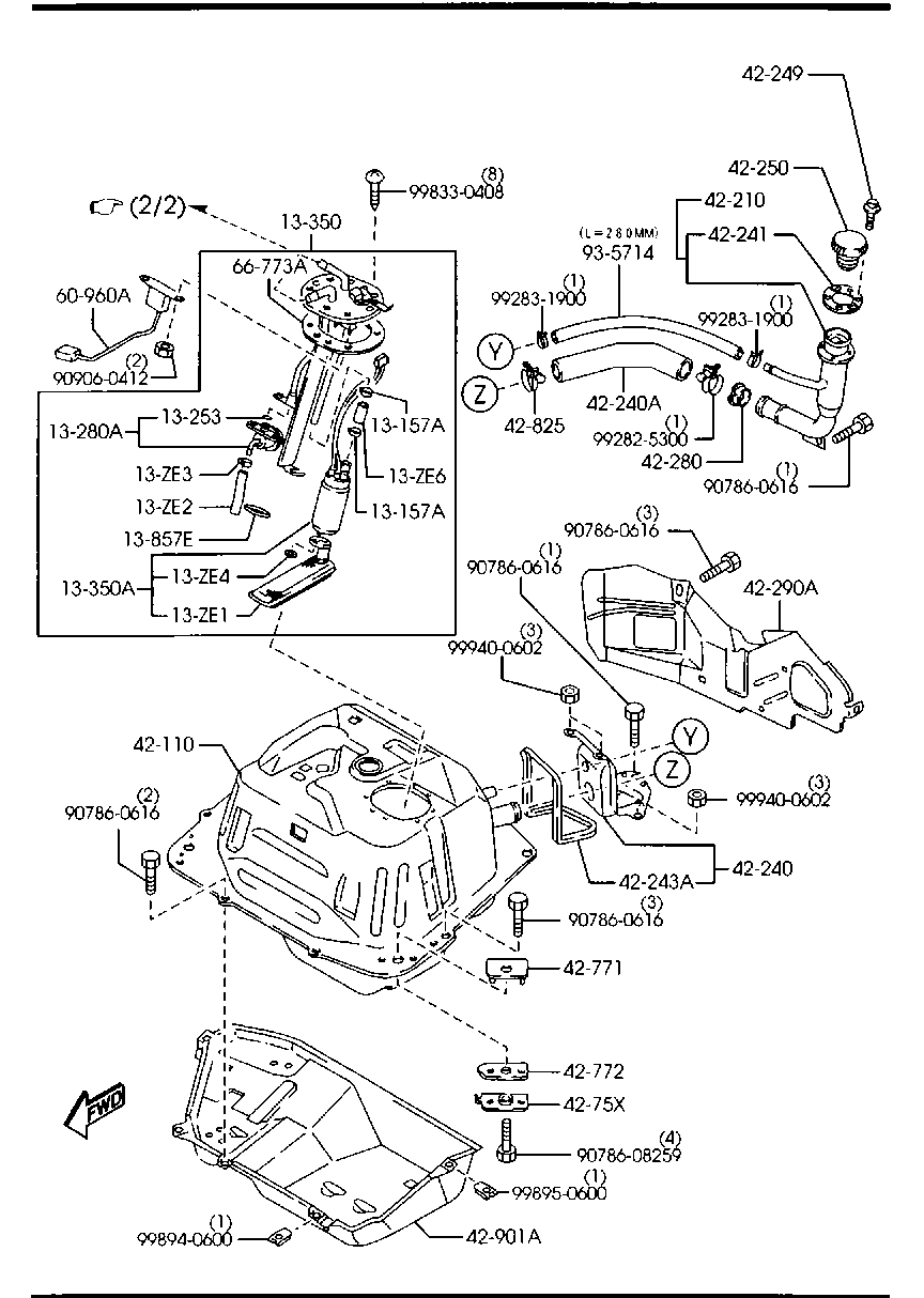 MAZDA BP4W-13-350A - насос топливный Daew autosila-amz.com