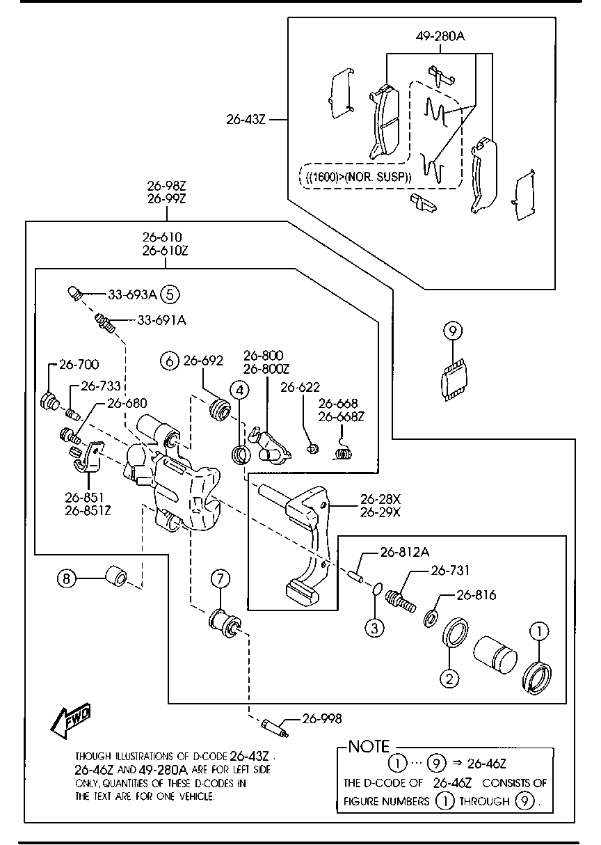 Mercury NAZ5-26-98ZC - Тормозной суппорт autosila-amz.com