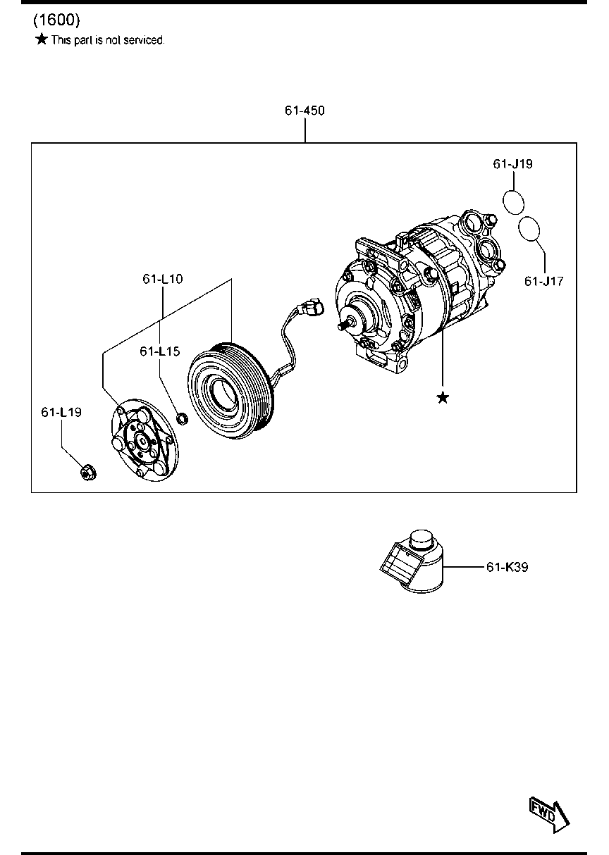 MAZDA BEV3-61-450A - Компрессор кондиционера autosila-amz.com