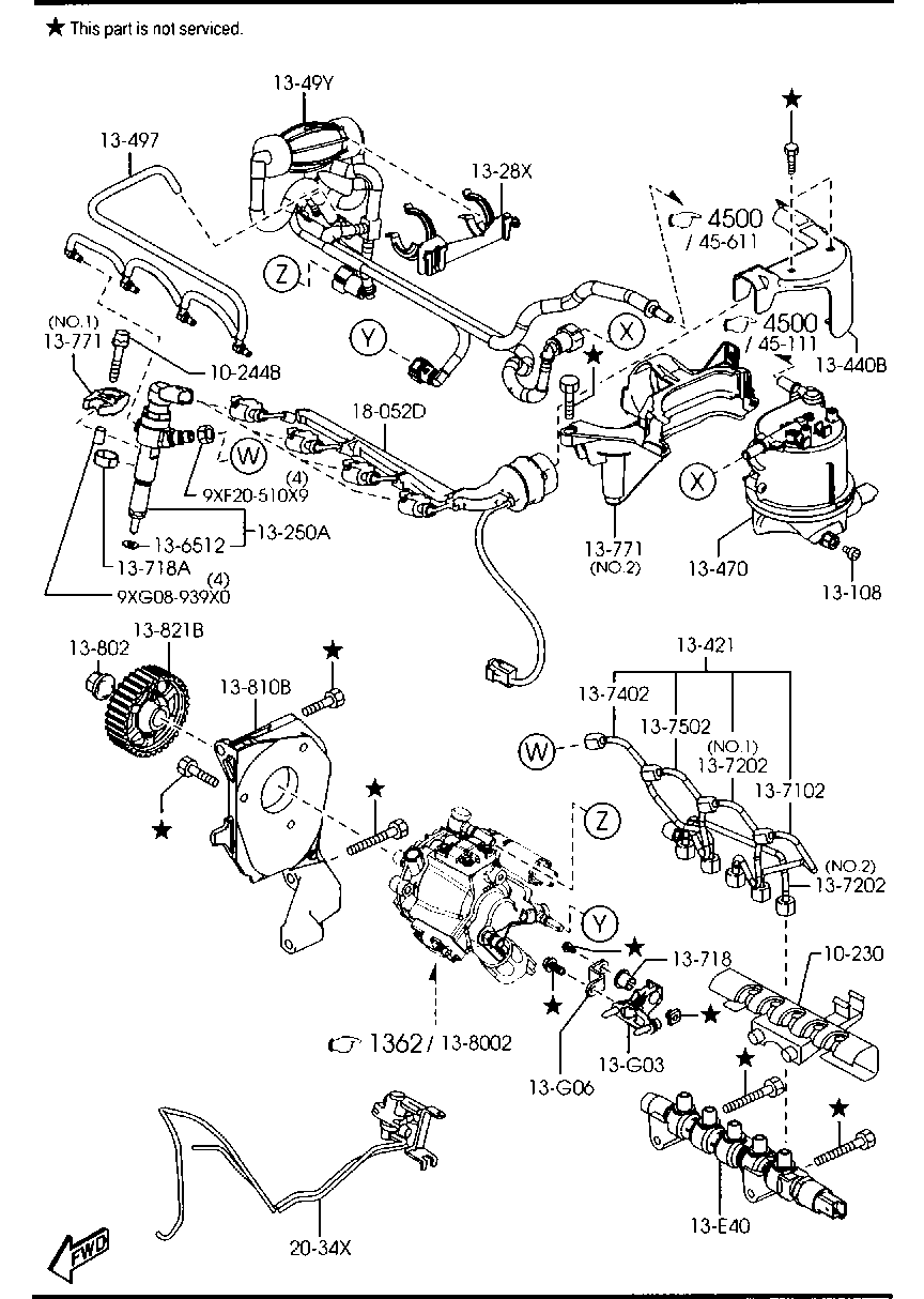 MAZDA Y 401-20490A - ФИЛЬТР ТОПЛИВНЫЙ autosila-amz.com