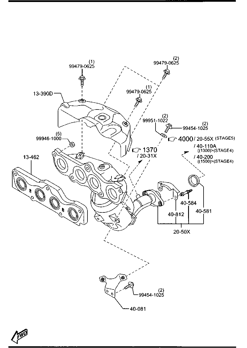 MAZDA ZJ01-40-581A - ПРОКЛАДКА ПРИЁМН. ТРУБЫ ГЛУШИТЕЛЯ МЕТ. M22010 autosila-amz.com