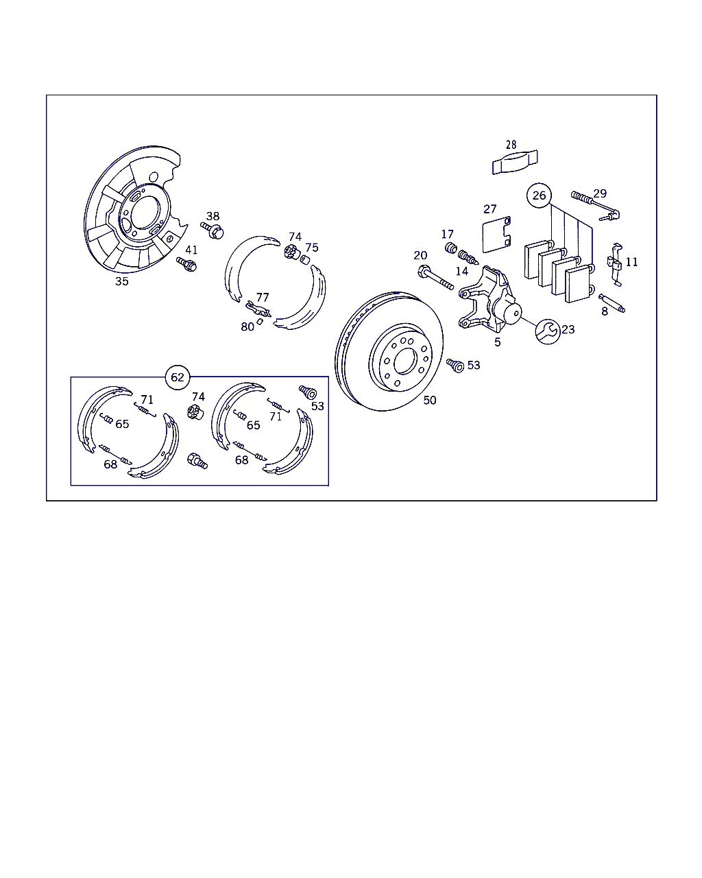 Mercedes-Benz A 002 420 05 20 - Тормозные колодки, дисковые, комплект autosila-amz.com