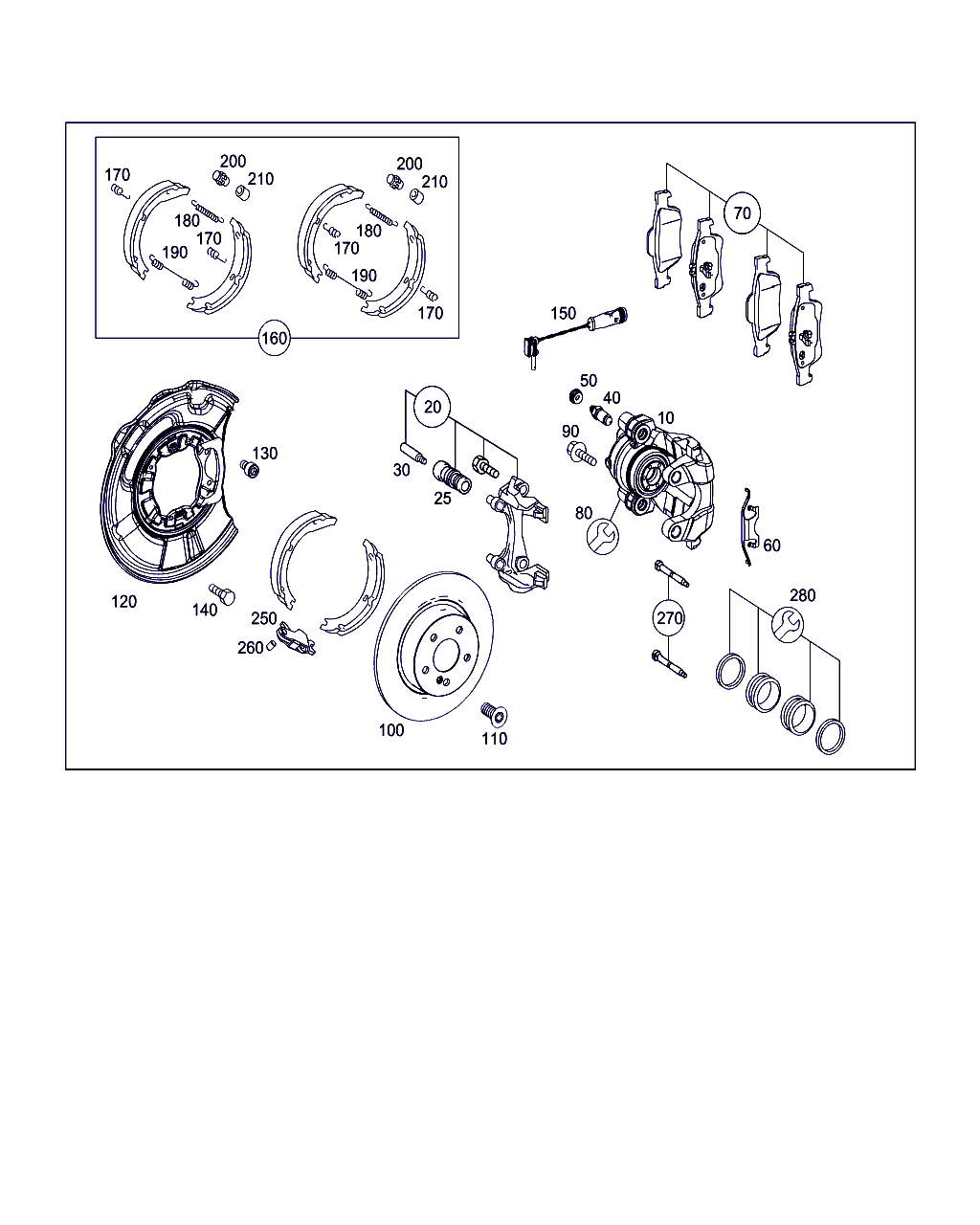 Mercedes-Benz A 230 420 03 20 - Комплект тормозов, ручник, парковка autosila-amz.com