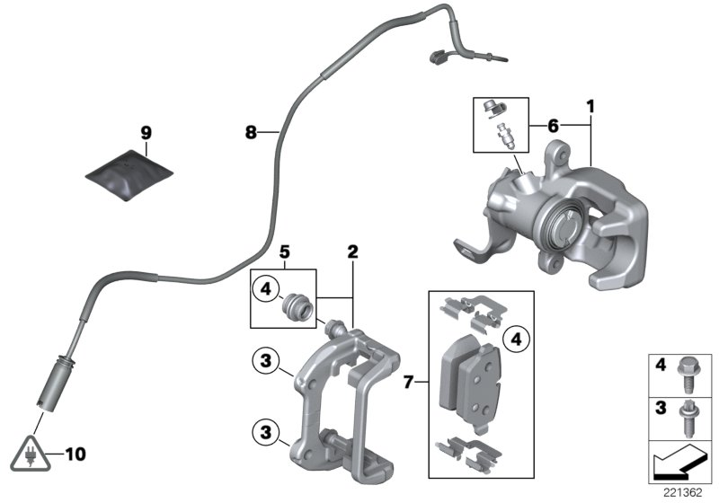 BMW 34 21 9 804 731 - 34219804731 Корпус суппорта тормозного механизма Л ! \BMW MINI Countryman R60, Paceman R61 autosila-amz.com