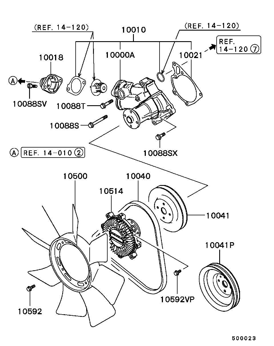 Hyundai MD997150 - Водяной насос autosila-amz.com