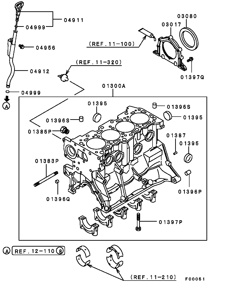 Mitsubishi MD372250 - Уплотняющее кольцо, коленчатый вал autosila-amz.com