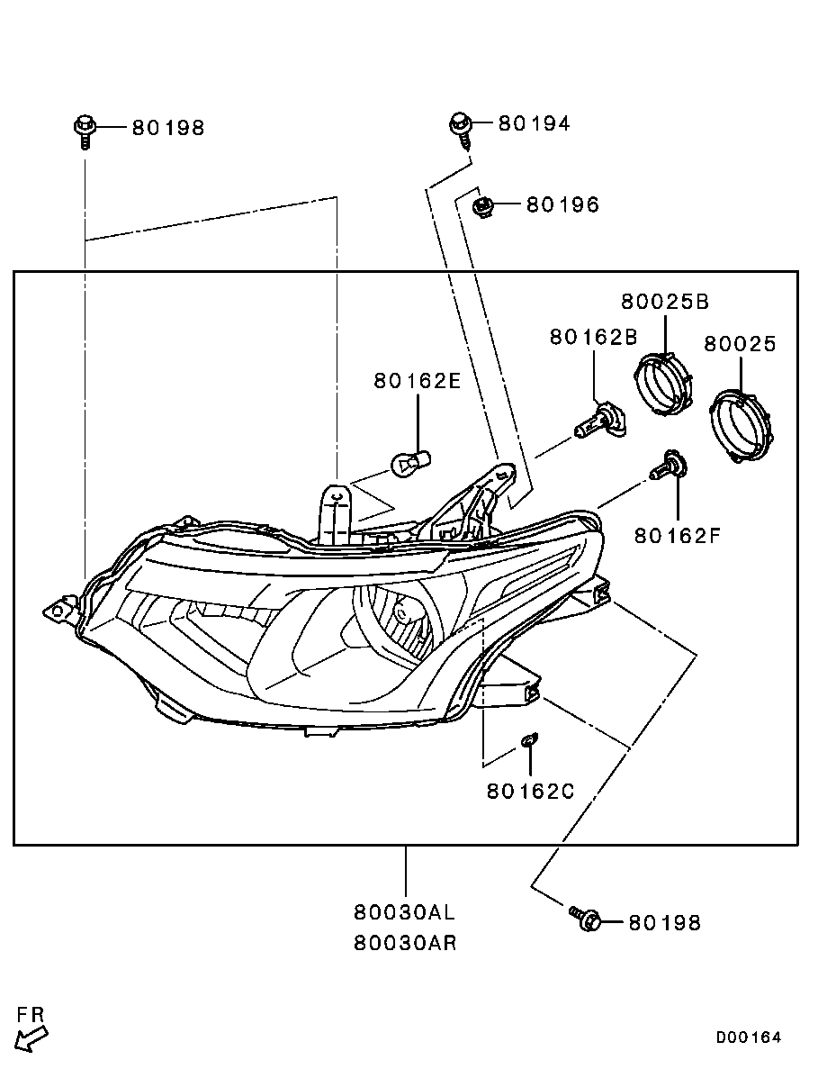 Mitsubishi MS820979 - Лампа головного света Mitsubishi MS820979 autosila-amz.com