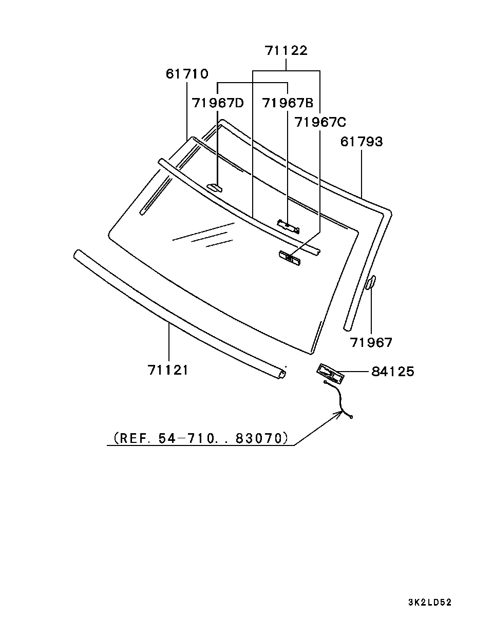 Mitsubishi MR749156 - Ветровое стекло autosila-amz.com