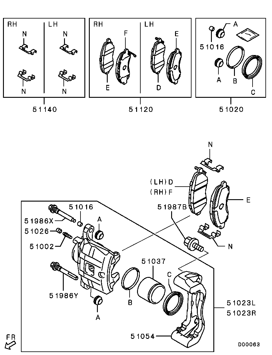 Mitsubishi 4605A859 - СУППОРТ ДИСКОВОГО ТОРМОЗА autosila-amz.com