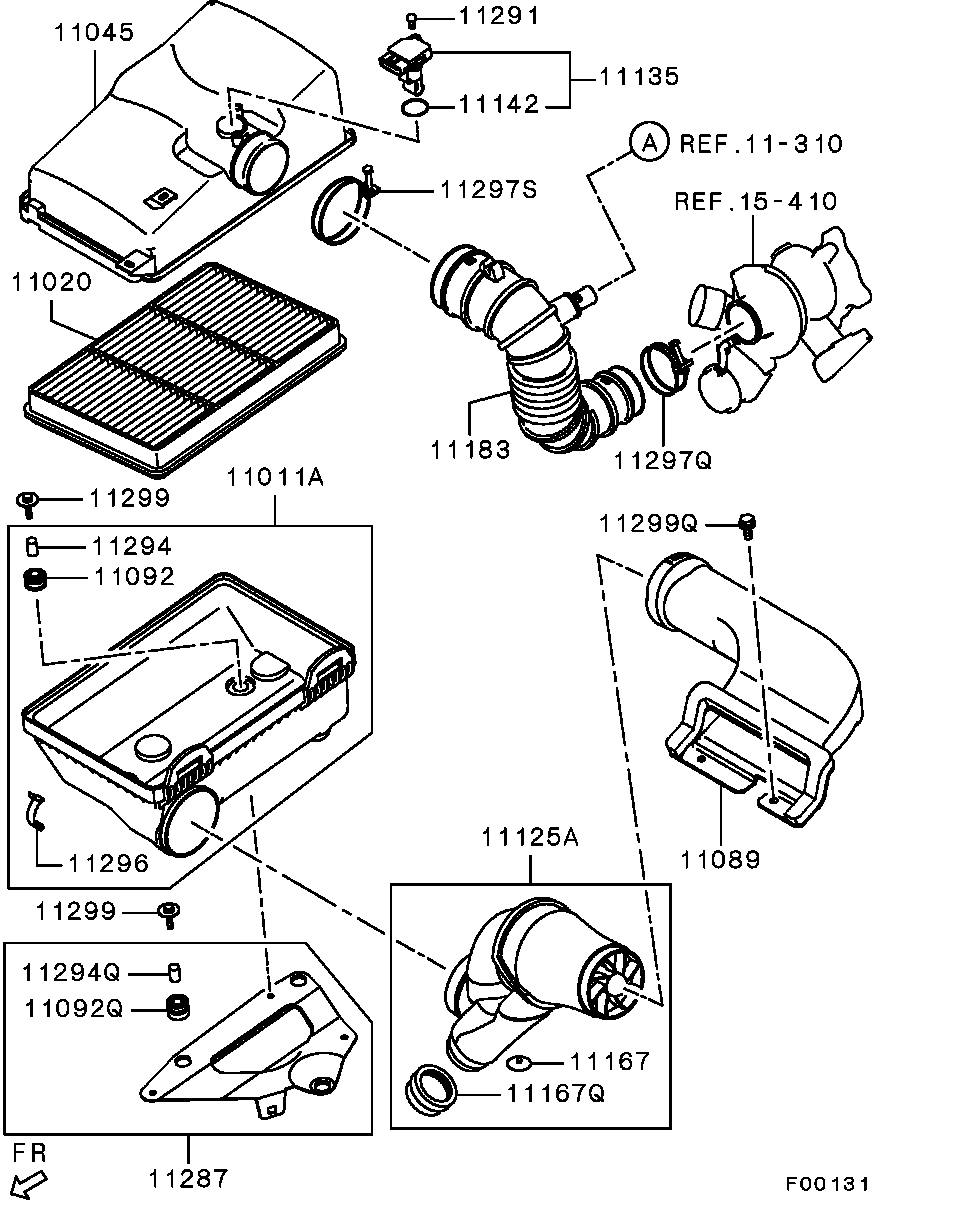 Mitsubishi MR 404847 - Воздушный фильтр, двигатель autosila-amz.com