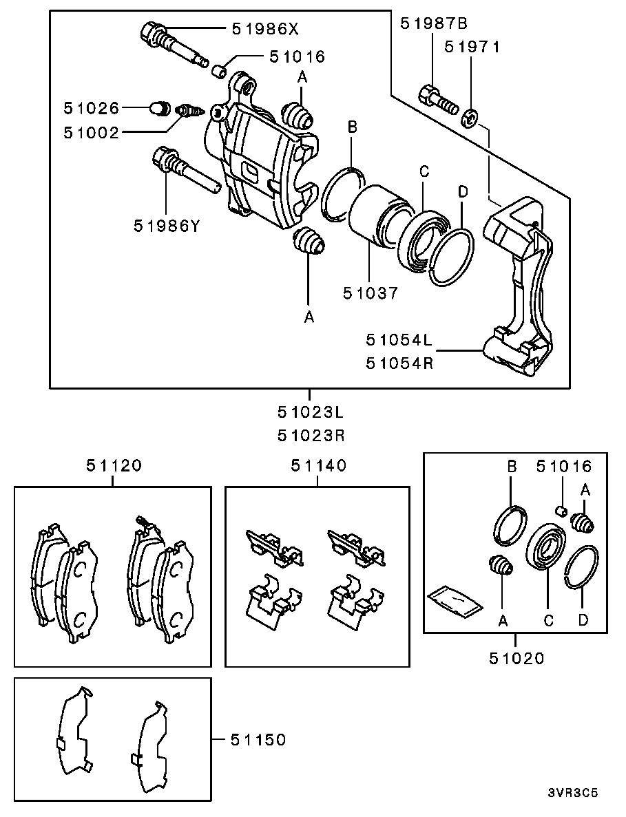 Proton MR389533 - Тормозные колодки, дисковые, комплект autosila-amz.com