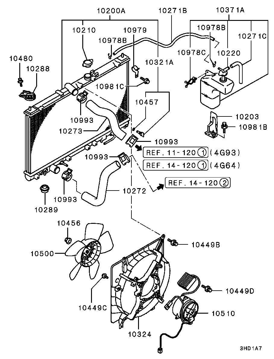 Mitsubishi MR281668 - Радиатор, охлаждение двигателя autosila-amz.com