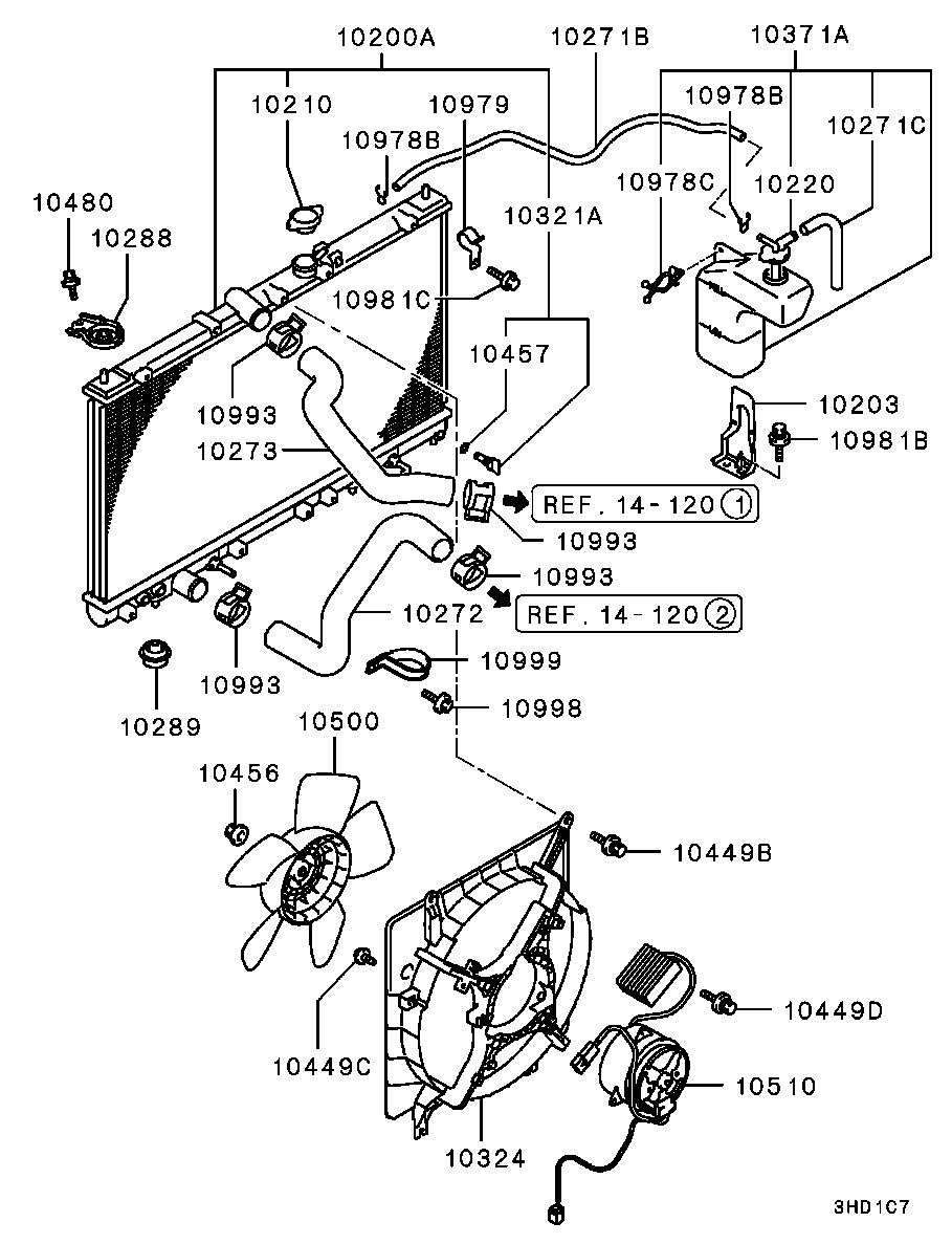 Mitsubishi MR212455 - Радиатор, охлаждение двигателя autosila-amz.com