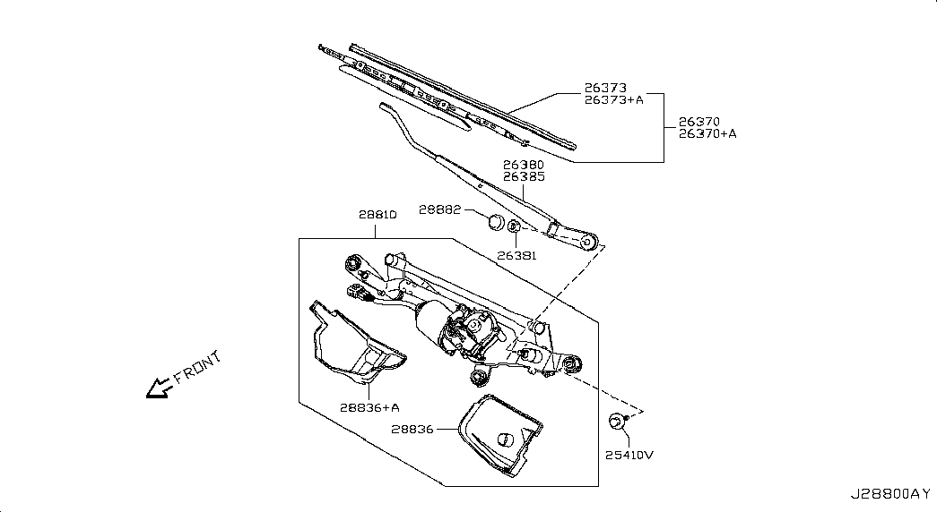 NISSAN 288904A00F - Щётка стеклоочистителя (1 шт.) autosila-amz.com