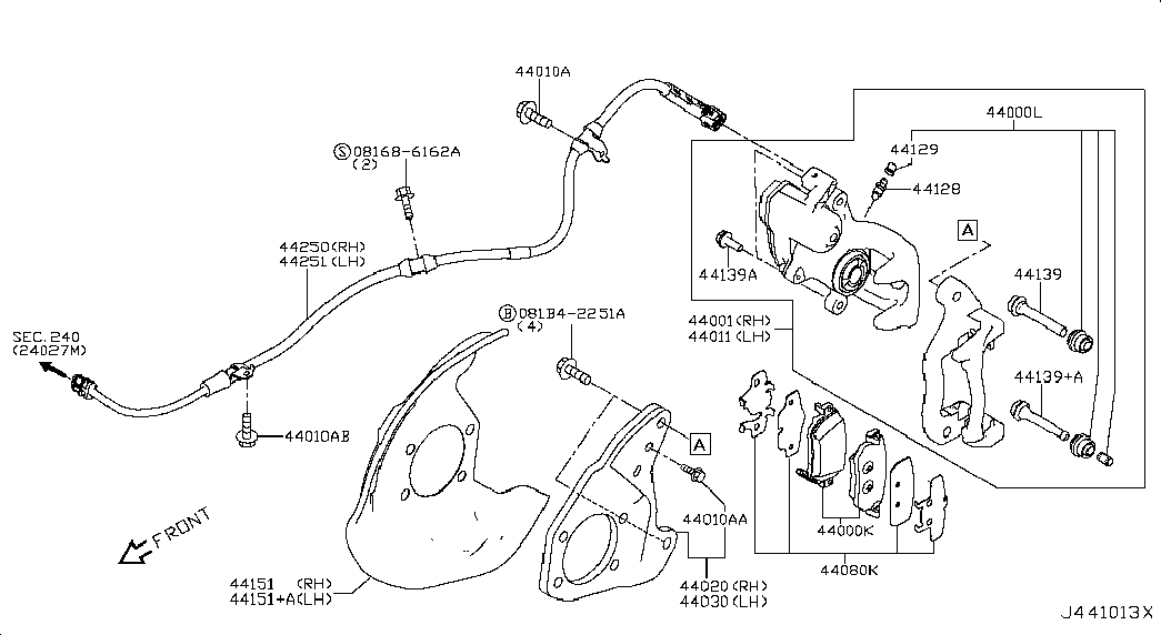 Infiniti D4060-4CA0A - Тормозные колодки, дисковые, комплект autosila-amz.com