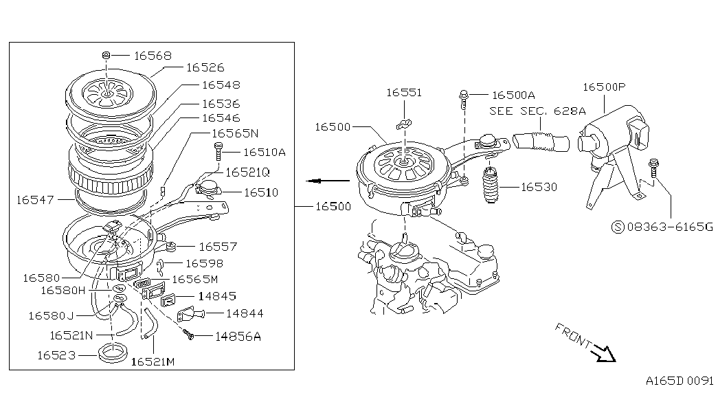 Infiniti 16546 S 0100 - Воздушный фильтр, двигатель autosila-amz.com