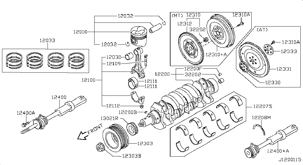 NISSAN 12033DB010 - Поршневое кольцо autosila-amz.com