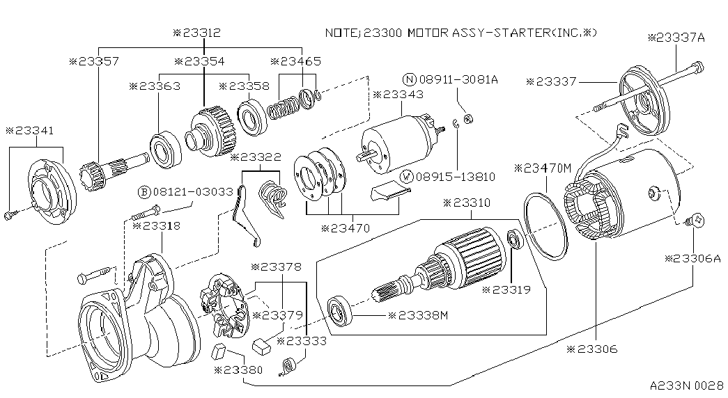 NISSAN 23357-N5900 - Ведущая шестерня, бендикс, стартер autosila-amz.com