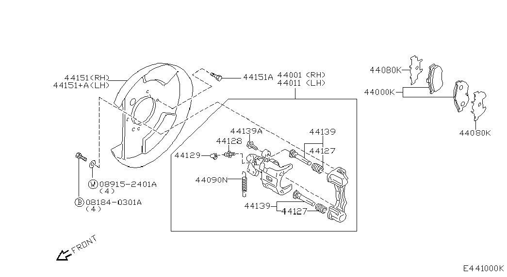 NISSAN 44001BM40A - СУППОРТ ТОРМОЗНОЙ, ЗАДНИЙ ПРАВЫЙ NISSAN autosila-amz.com